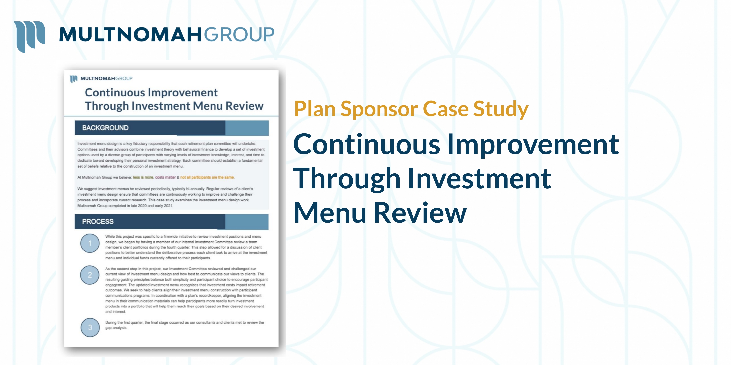 Investment Menu Review Case Study